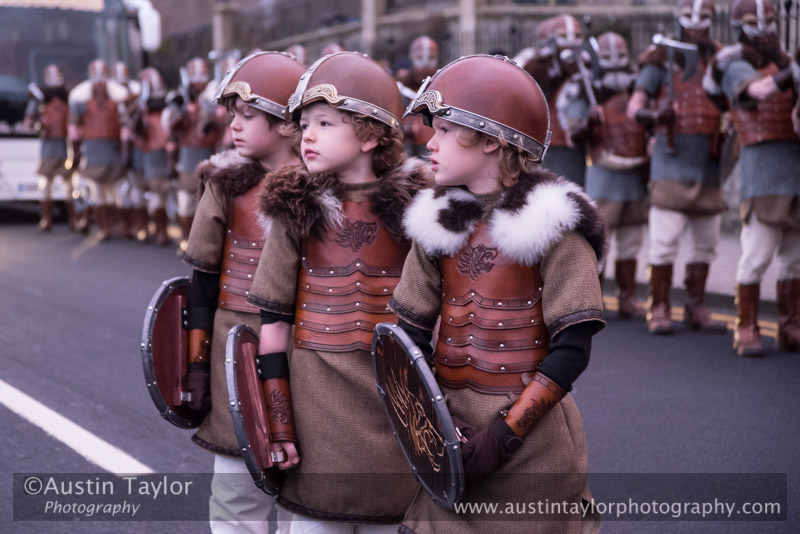 Up Helly-Aa 2017 - Guizer Jarl Lyall Gair as "Sweyn 'Forkbeard' Haraldsson" with his Galley "Falcon" 31 Jan in Lerwick, Shetland