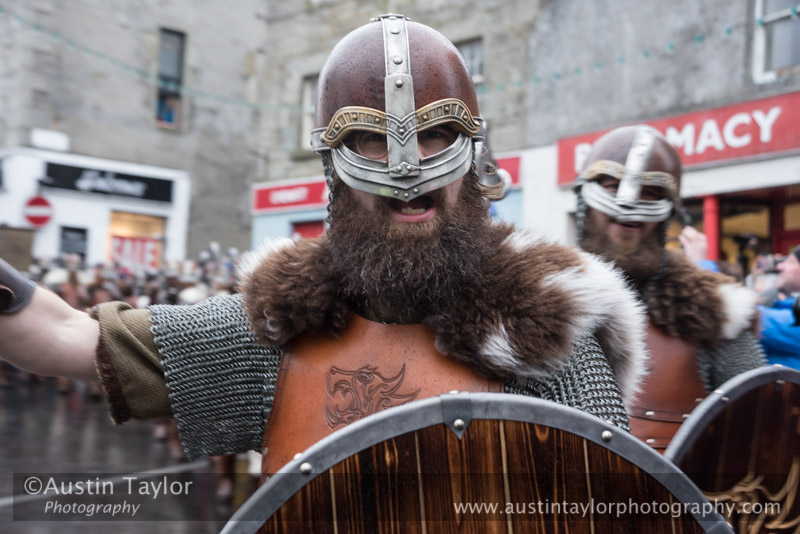Up Helly-Aa 2017 - Guizer Jarl Lyall Gair as "Sweyn 'Forkbeard' Haraldsson" with his Galley "Falcon" 31 Jan in Lerwick, Shetland