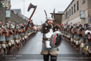 Up Helly-Aa 2017 - Guizer Jarl Lyall Gair as "Sweyn 'Forkbeard' Haraldsson" with his Galley "Falcon" 31 Jan in Lerwick, Shetland