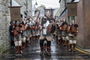 Up Helly-Aa 2017 - Guizer Jarl Lyall Gair as "Sweyn 'Forkbeard' Haraldsson" with his Galley "Falcon" 31 Jan in Lerwick, Shetland