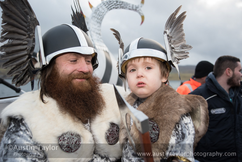 Scalloway Fire Festival 2018 with Jarl Ragnar Sutrika Lothbrok (Leslie Wills Setrice) and his galley Jörmungandr