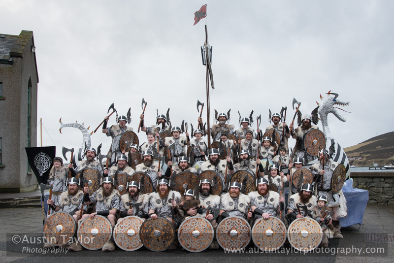 Scalloway Fire Festival 2018 with Jarl Ragnar Sutrika Lothbrok (Leslie Wills Setrice) and his galley Jörmungandr