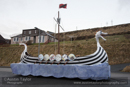 Scalloway Fire Festival 2018 with Jarl Ragnar Sutrika Lothbrok (Leslie Wills Setrice) and his galley Jörmungandr