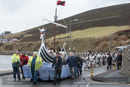 Scalloway Fire Festival 2018 with Jarl Ragnar Sutrika Lothbrok (Leslie Wills Setrice) and his galley Jörmungandr