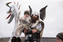 Scalloway Fire Festival 2018 with Jarl Ragnar Sutrika Lothbrok (Leslie Wills Setrice) and his galley Jörmungandr