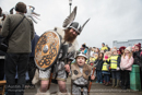 Scalloway Fire Festival 2018 with Jarl Ragnar Sutrika Lothbrok (Leslie Wills Setrice) and his galley Jörmungandr