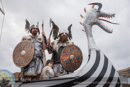 Scalloway Fire Festival 2018 with Jarl Ragnar Sutrika Lothbrok (Leslie Wills Setrice) and his galley Jörmungandr