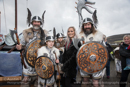 Scalloway Fire Festival 2018 with Jarl Ragnar Sutrika Lothbrok (Leslie Wills Setrice) and his galley Jörmungandr