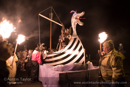 Scalloway Fire Festival 2018 with Jarl Ragnar Sutrika Lothbrok (Leslie Wills Setrice) and his galley Jörmungandr