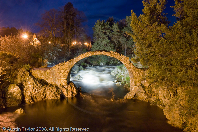 Carr Bridge at night, Highland