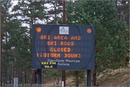 The ski road sign at Rothiemurchus Forest, Aviemore