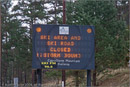 The ski road sign at Rothiemurchus Forest, Aviemore