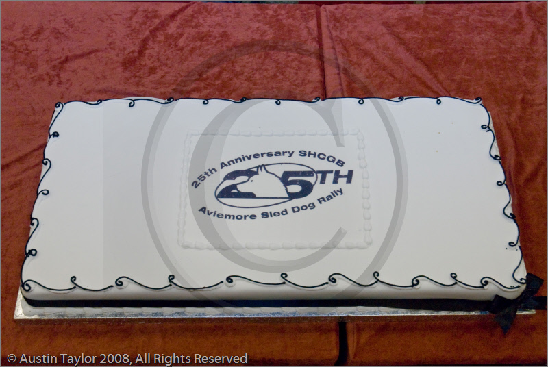 25th Anniversary Cake at the Awards Ceremony at the Hilton Hotel, Coylumbridge for the 25th Anniversary Siberian Husky Club of Great Britain Aviemore Sled Dog Rally 2008