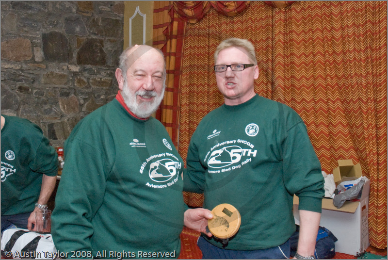 Prize winner at the Awards Ceremony at the Hilton Hotel, Coylumbridge for the 25th Anniversary Siberian Husky Club of Great Britain Aviemore Sled Dog Rally 2008