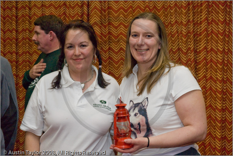 Prize winner at the Awards Ceremony at the Hilton Hotel, Coylumbridge for the 25th Anniversary Siberian Husky Club of Great Britain Aviemore Sled Dog Rally 2008