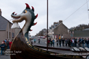 Up Helly-Aa 2011: morning procession - galley Jägare at the Legion