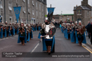 Up Helly-Aa 2011: morning procession - Jarl John Hunter as Johan Sanderrevet of Valsgärde, Sweden, leads his guizers along Commercial Road