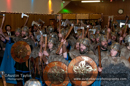 Up Helly-Aa 2011: Guizer Jarl John Hunter as Johan Sanderrevet of Valsgärde, Sweden visits Sound Hall with his Jarl Squad