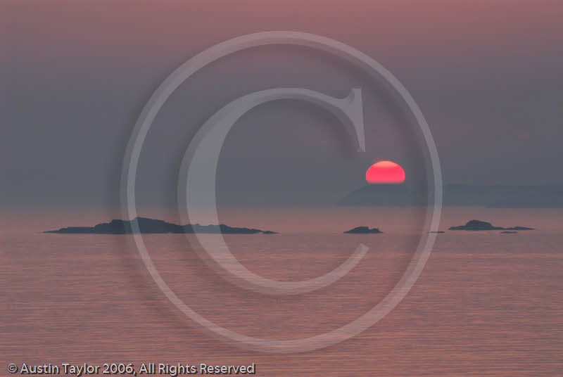 Sunset west of Burra, Shetland