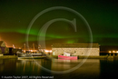 Aurora over Hay's Dock warehouse, Lerwick, Shetland