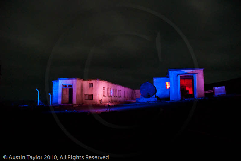 Mirrie Dancers Illuminations - former listening station, Garths Ness, Dunrossness, Shetland
