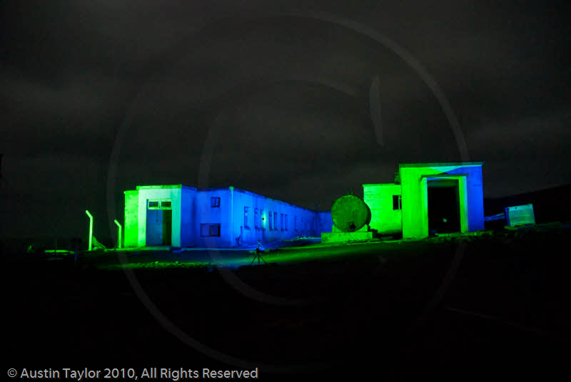 Mirrie Dancers Illuminations - former listening station, Garths Ness, Dunrossness, Shetland
