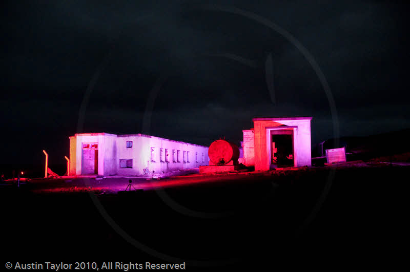 Mirrie Dancers Illuminations - former listening station, Garths Ness, Dunrossness, Shetland