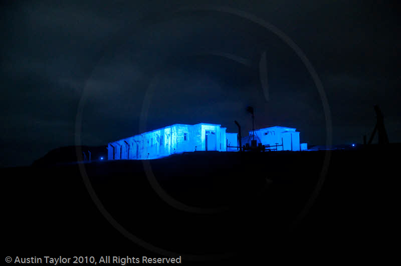 Mirrie Dancers Illuminations - former listening station, Garths Ness, Dunrossness, Shetland