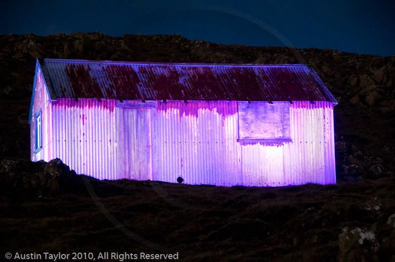 Mirrie Dancers Illuminations - Tin Shed, Haroldswick, Unst