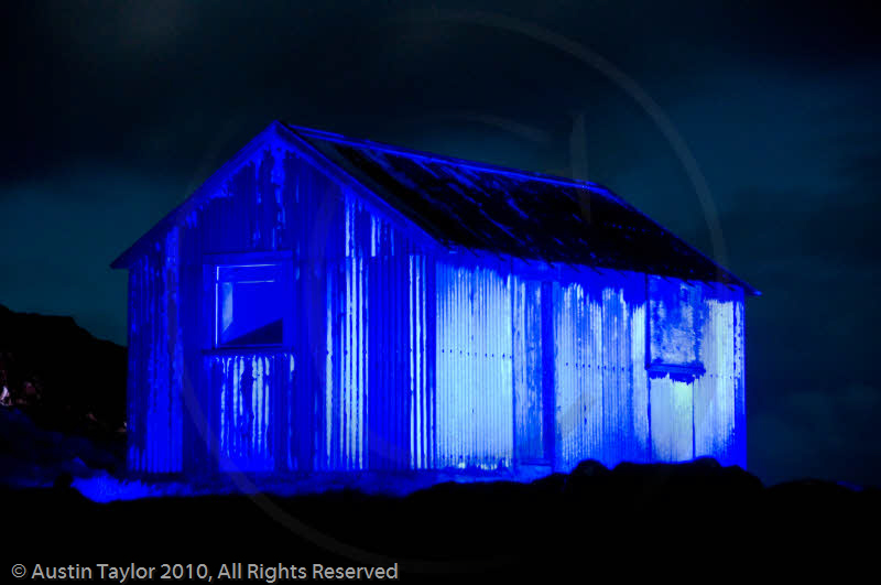 Mirrie Dancers Illuminations - Tin Shed, Haroldswick, Unst