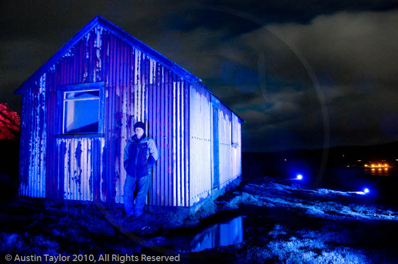 Mirrie Dancers Illuminations - Tin Shed, Haroldswick, Unst