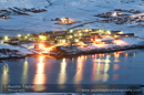 Winter view at dusk from Hill of Sound over Kalliness and Weisdale, Shetland