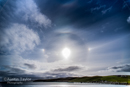 Ice halos at Sandwick, Shetland. From top: circumzenithal arc, upper tangent arc, 22° halo, parhelic circle with parhelia (sun dogs)