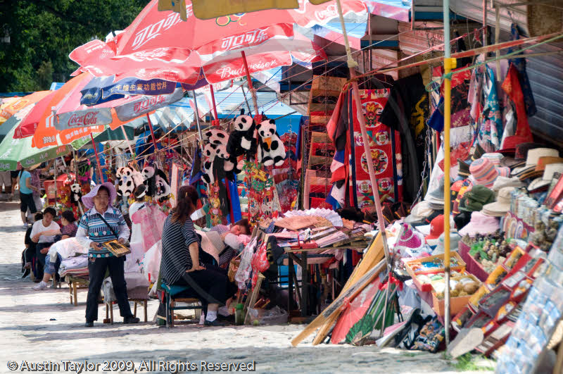 Stalls at the Great Wall at Mutianyu, north of Beijing