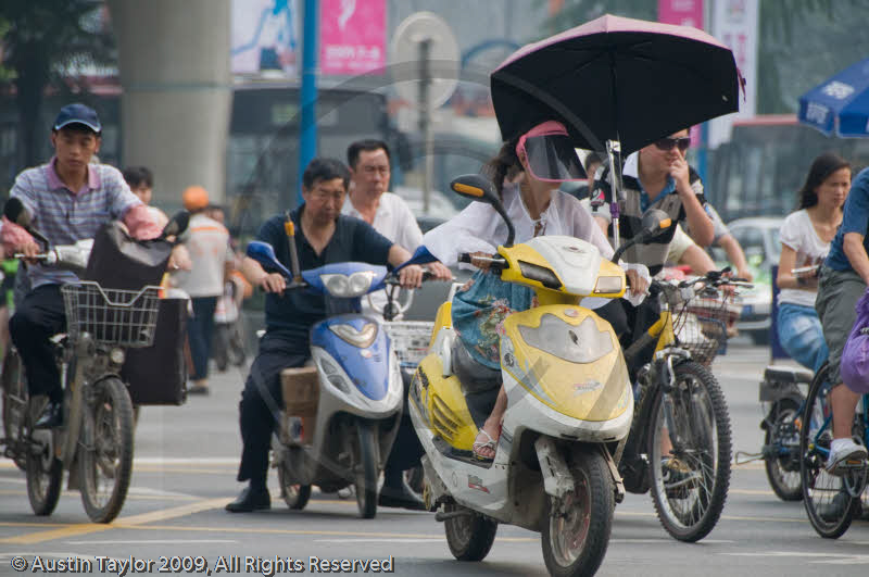 Traffic, central Chengdu, Sichuan