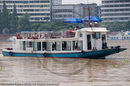 Boats for tourists to view Leshan Giant Buddha, Min River, Sichuan