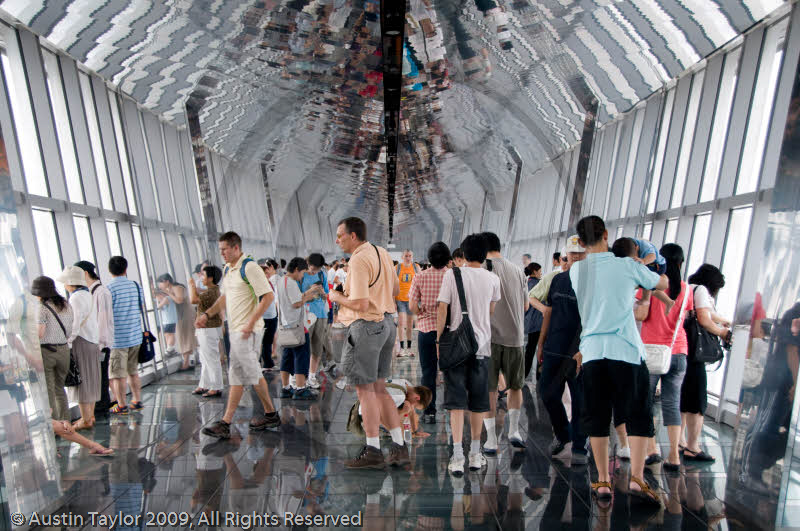 Inside and views from the "World Financial Center" building, Shanghai