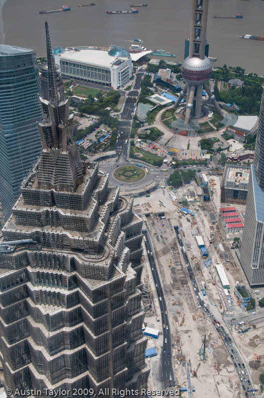 Inside and views from the "World Financial Center" building, Shanghai