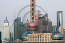 Oriental Pearl TV Tower and tall buildings in Central Business District, Shanghai