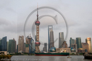 Oriental Pearl TV Tower and tall buildings in Central Business District, Shanghai