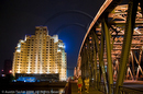 Garden Bridge (or Wai Bai Du Bridge) with Broadway Mansions Hotel at the confluence of Huang Pu Jiang (Huangpu) River and Su Zhou He River, Shanghai