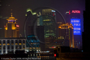 Tall buildings in Central Business District at night, Shanghai