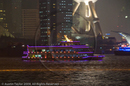 Illuminated sightseeing boats on the Huangpu River at night, Shanghai