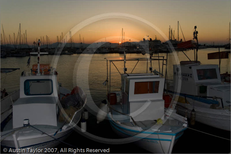 Sunset, Aegina town, Aegina, Greece 24 September 2007