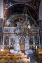 Inside the Orthodox church on harbour front, Aegina town, Greece 23 September 2007
