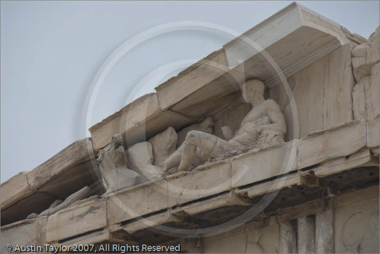 The west pediment of the Parthenon, Acropolis, Athens, Greece 21 September 2007