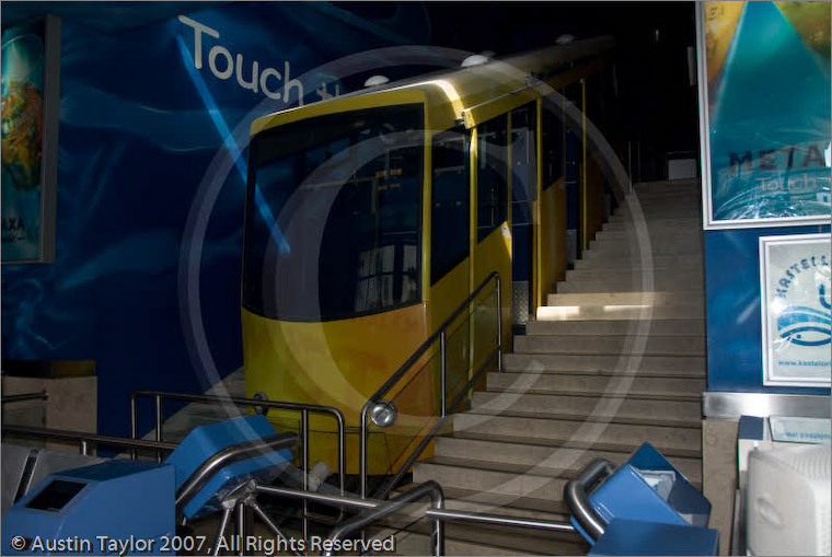 Funicular railway up Lykavittos Hill, Athens, Greece 22 September 2007