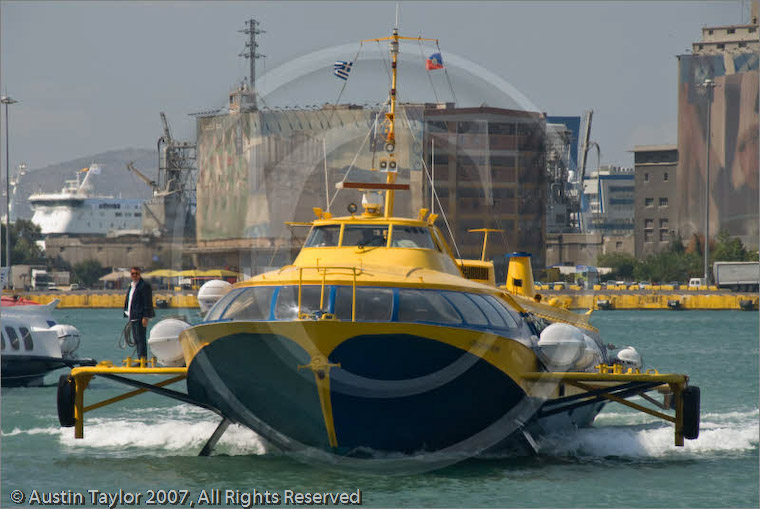 Flying dolphin ferries at port of Piraeus, Athens, Greece 23 September 2007