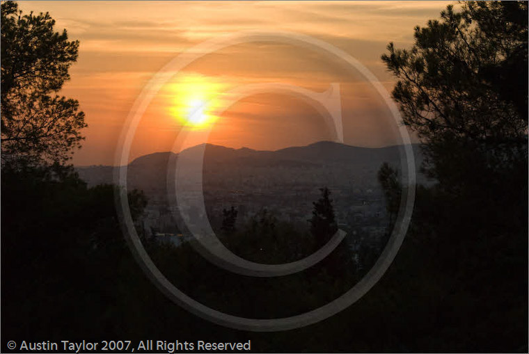 Sunset from the National Observatory, Athens, Greece 25 September 2007