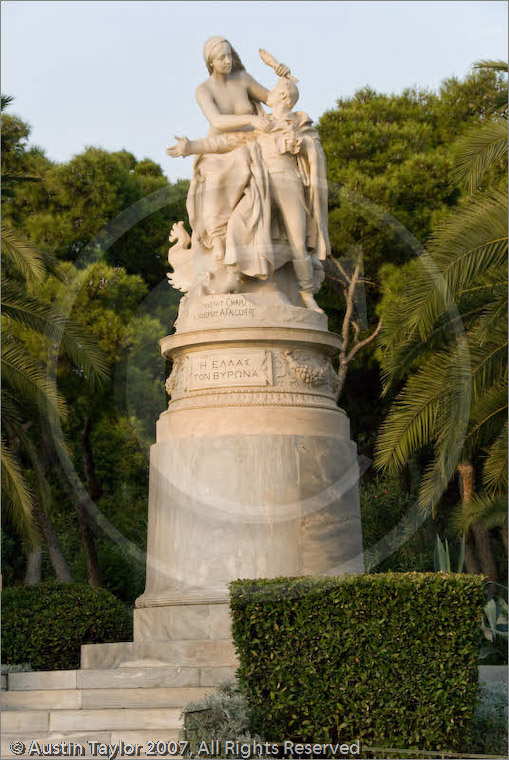 Greece crowning Lord Byron, Plaka, Athens, Holiday in Greece 19-26 September 2007